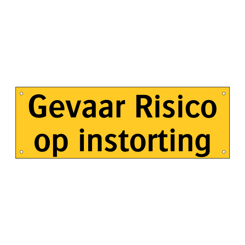 Gevaar Risico op instorting