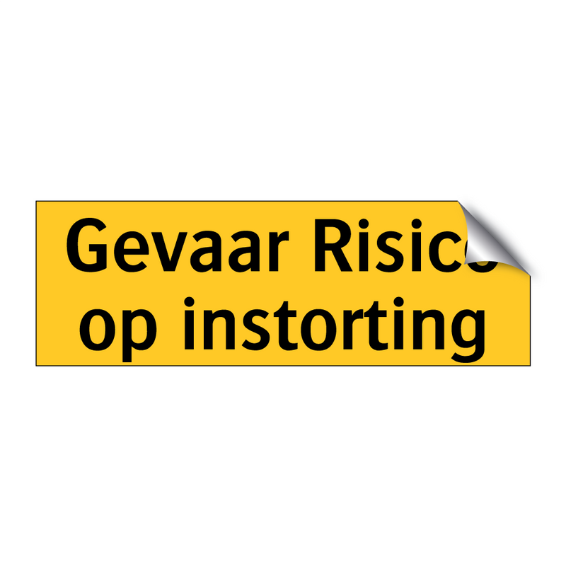 Gevaar Risico op instorting