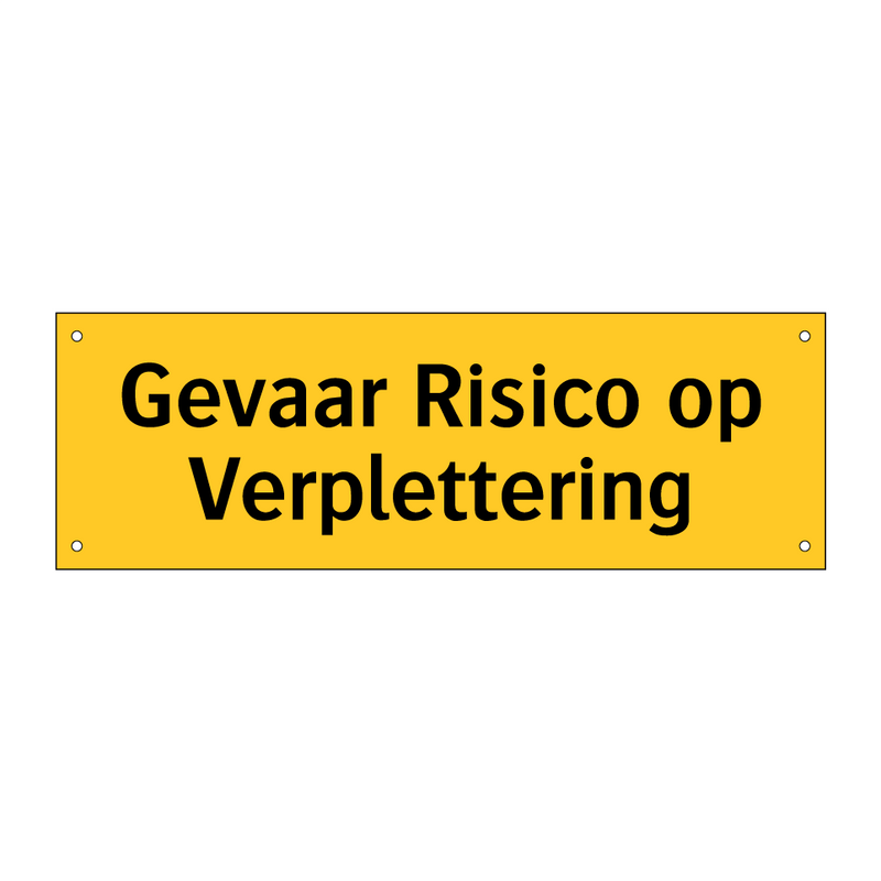 Gevaar Risico op Verplettering