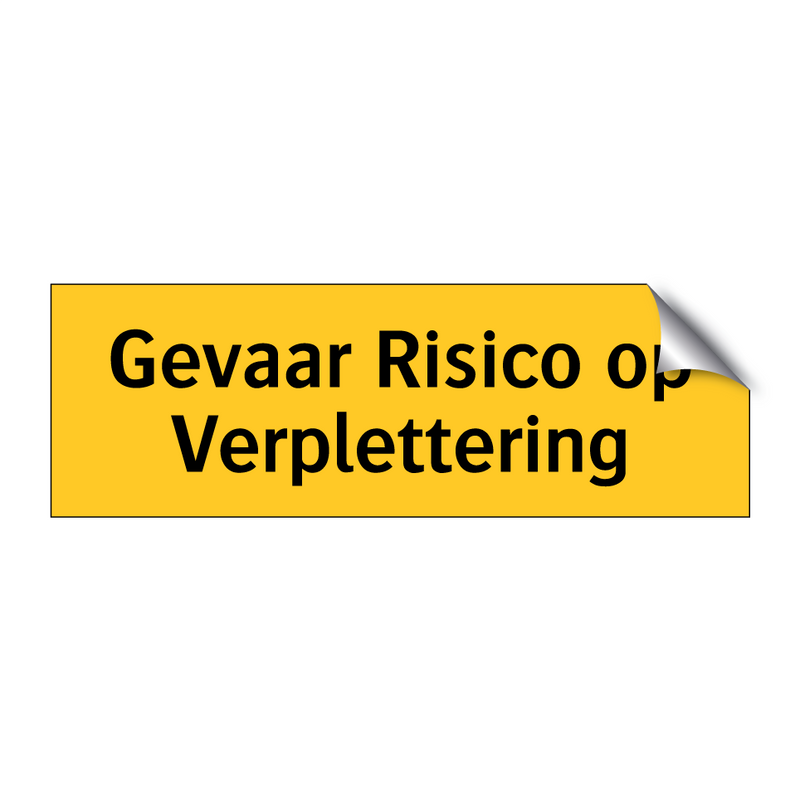 Gevaar Risico op Verplettering