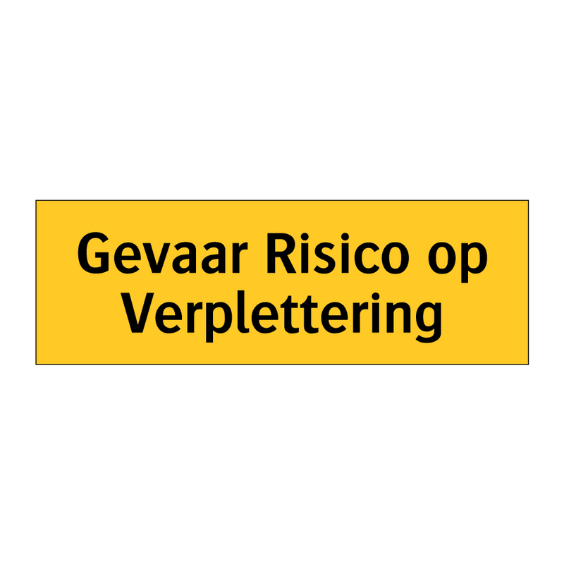 Gevaar Risico op Verplettering