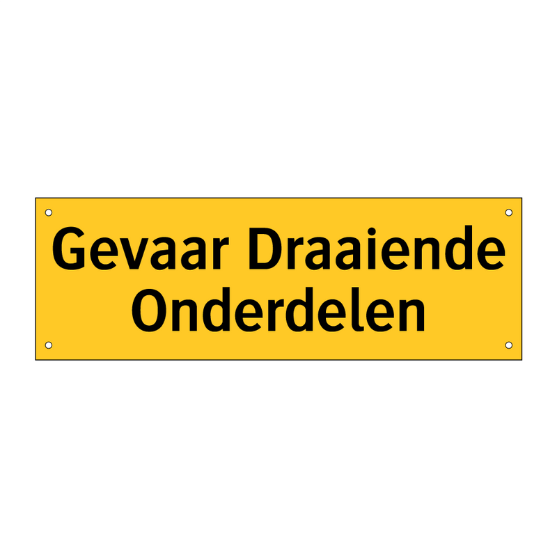 Gevaar Draaiende Onderdelen