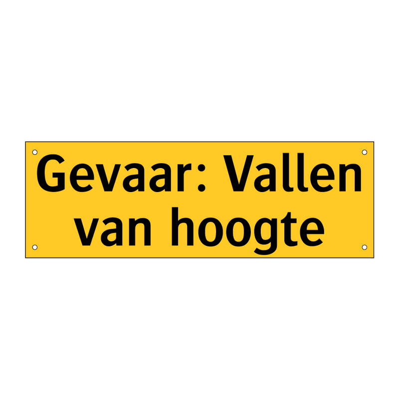 Gevaar: Vallen van hoogte