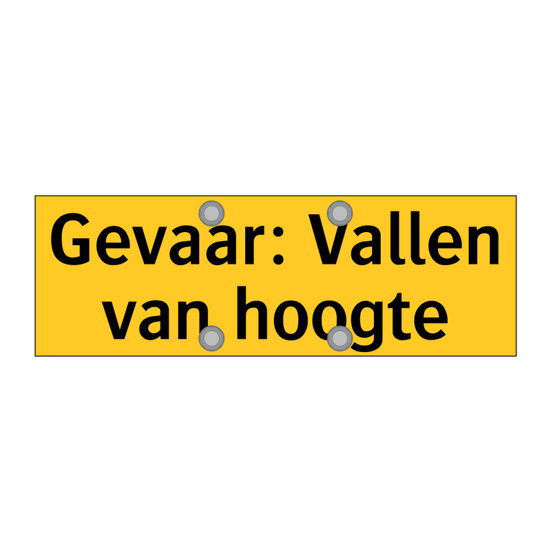 Gevaar: Vallen van hoogte