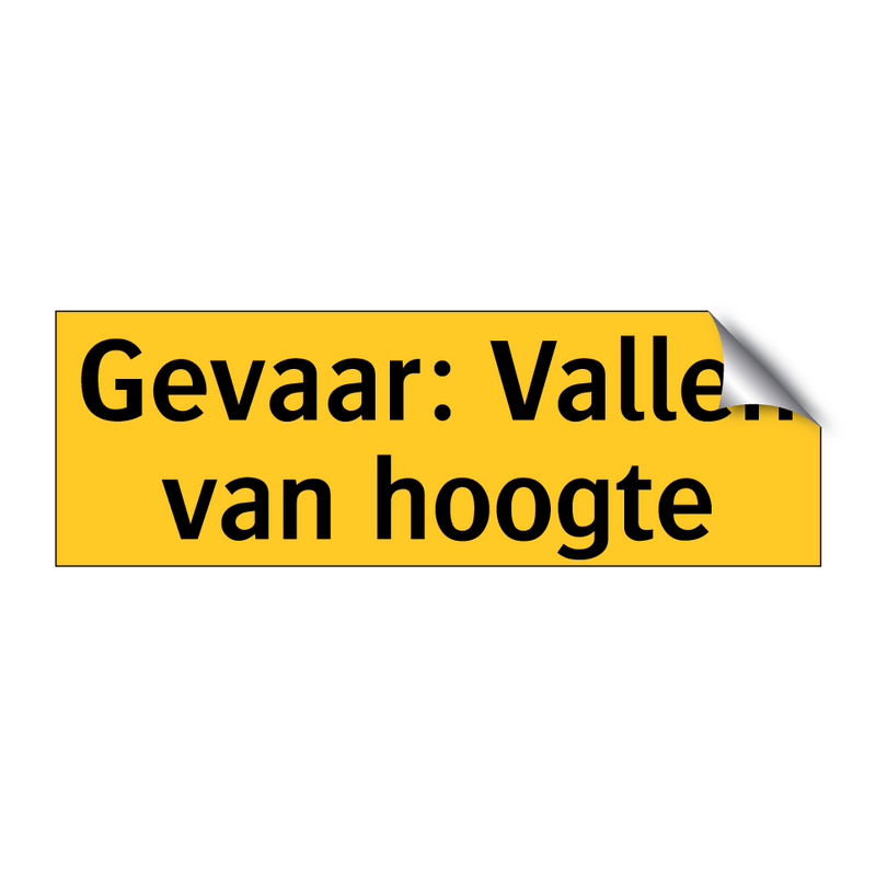 Gevaar: Vallen van hoogte