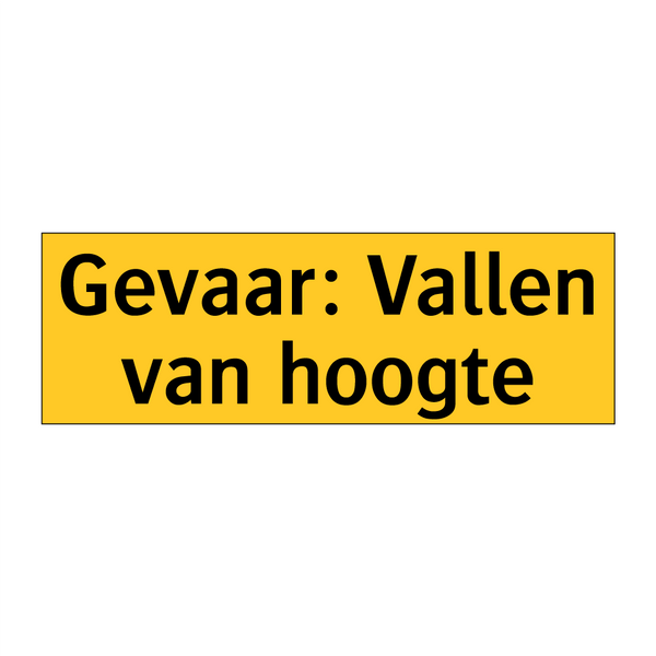 Gevaar: Vallen van hoogte