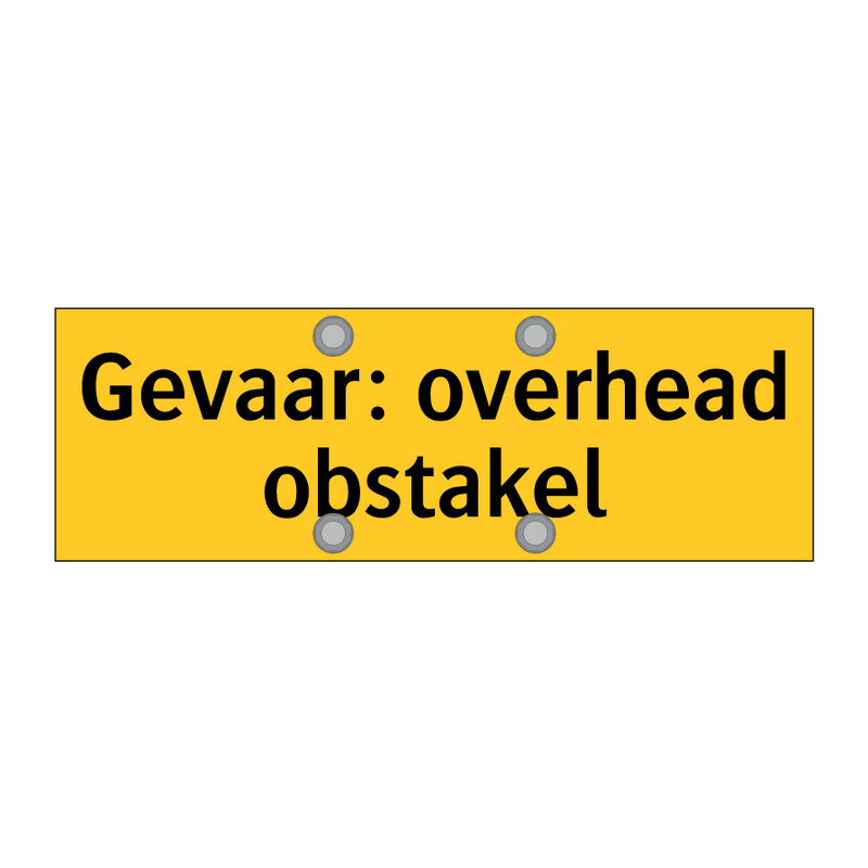 Gevaar: overhead obstakel