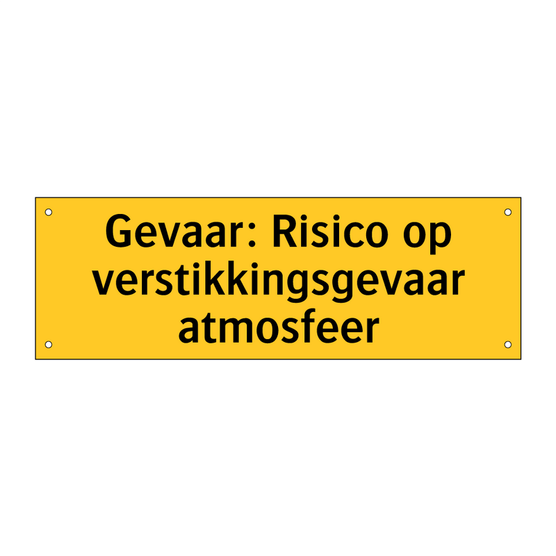 Gevaar: Risico op verstikkingsgevaar atmosfeer