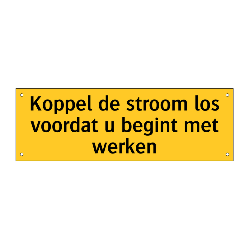 Koppel de stroom los voordat u begint met werken
