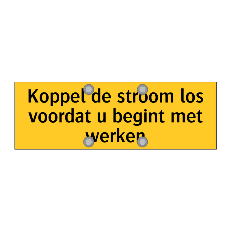 Koppel de stroom los voordat u begint met werken