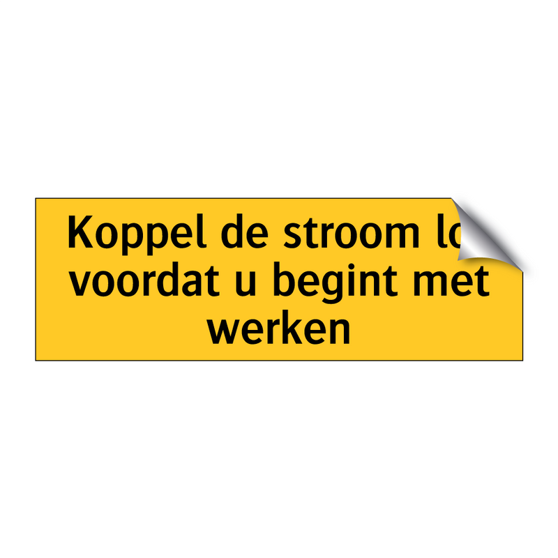 Koppel de stroom los voordat u begint met werken