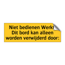 Niet bedienen Werkt: Dit bord kan alleen worden /.../
