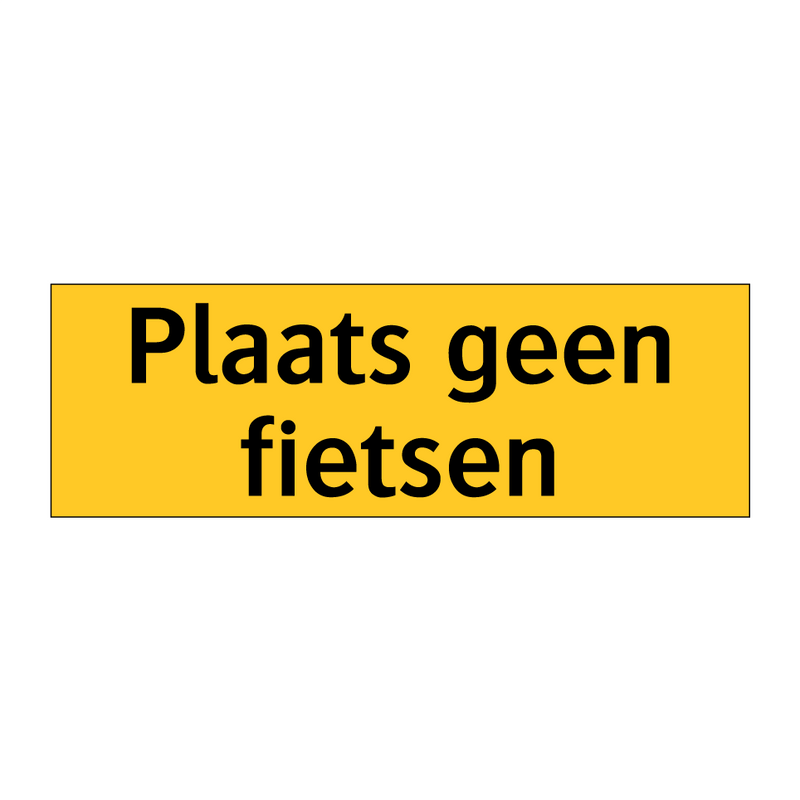 Plaats geen fietsen