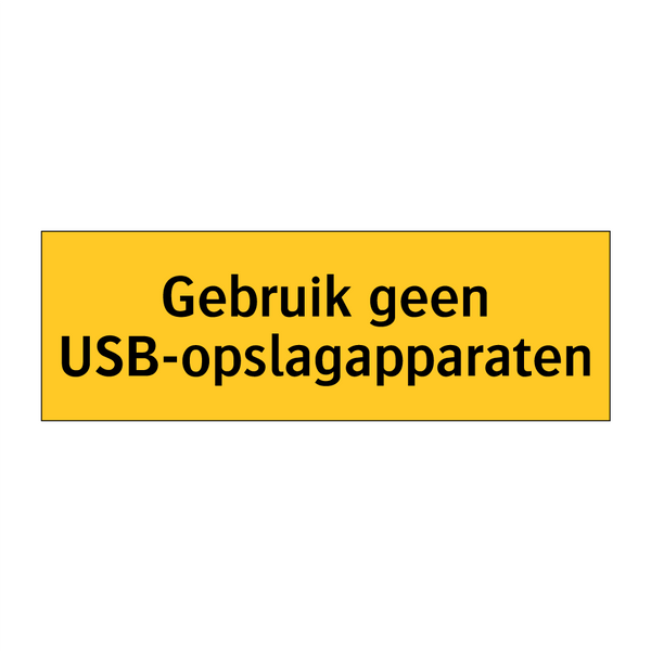 Gebruik geen USB-opslagapparaten