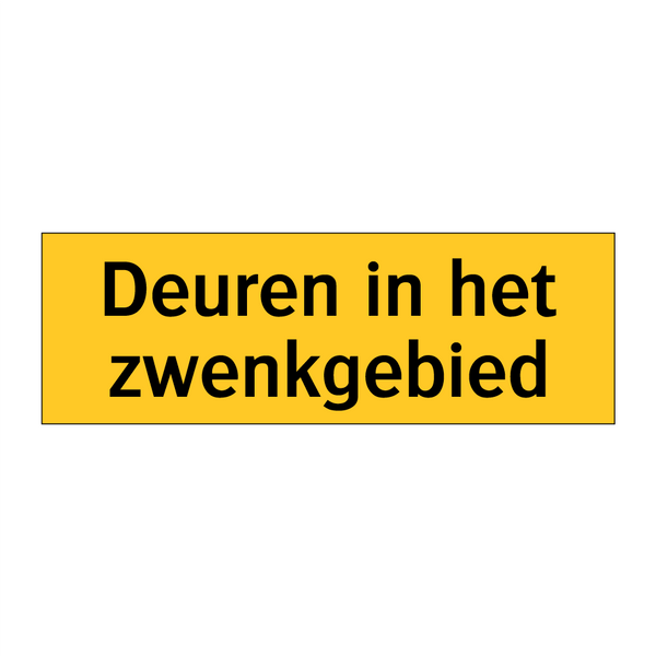 Deuren in het zwenkgebied