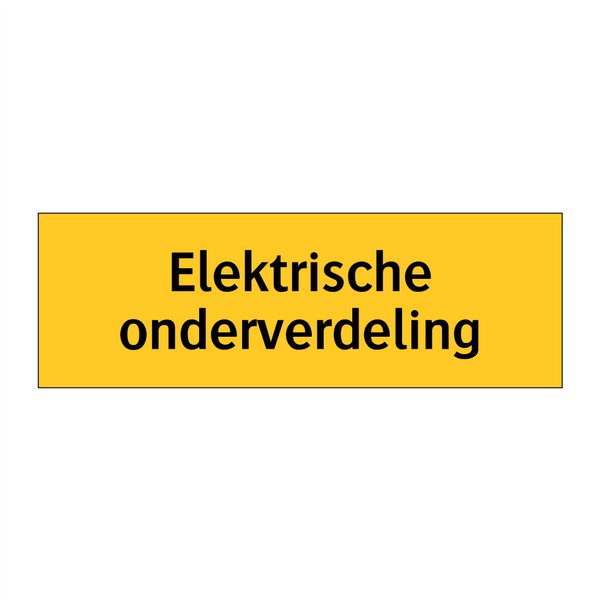 Elektrische onderverdeling