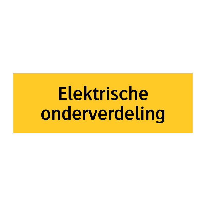 Elektrische onderverdeling