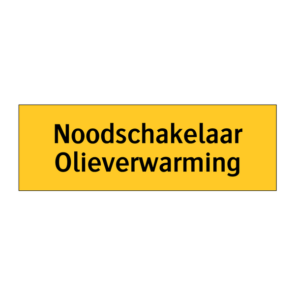 Noodschakelaar Olieverwarming