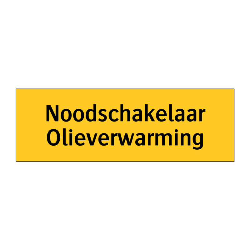 Noodschakelaar Olieverwarming