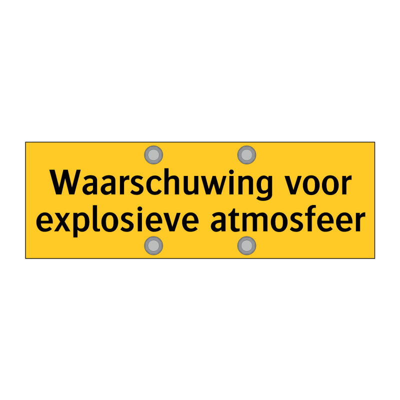 Waarschuwing voor explosieve atmosfeer