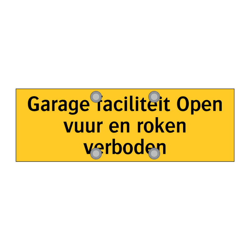 Garage faciliteit Open vuur en roken verboden