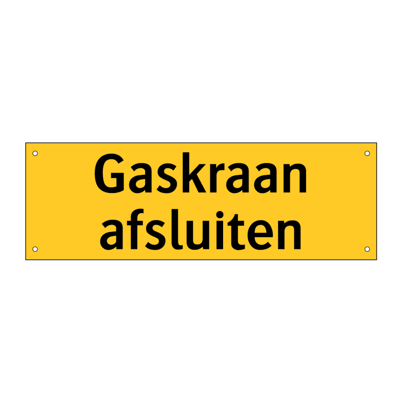 Gaskraan afsluiten