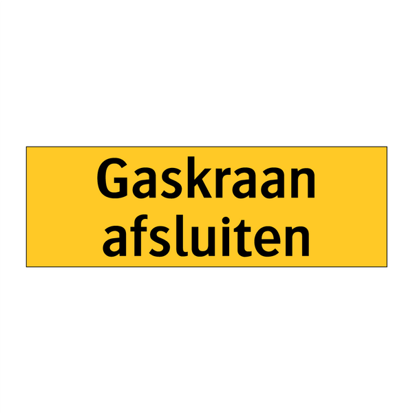 Gaskraan afsluiten