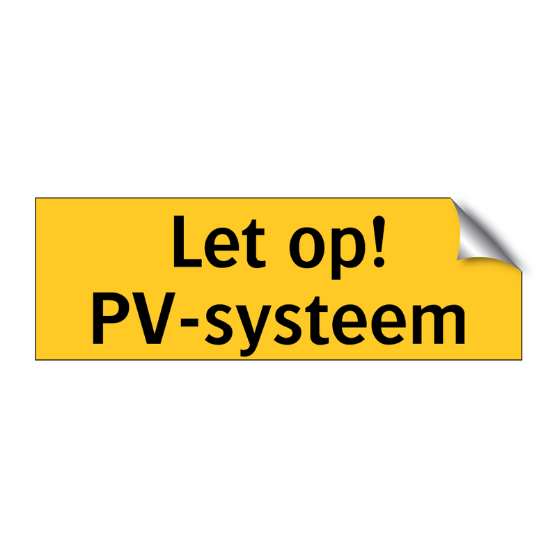 Let op! PV-systeem