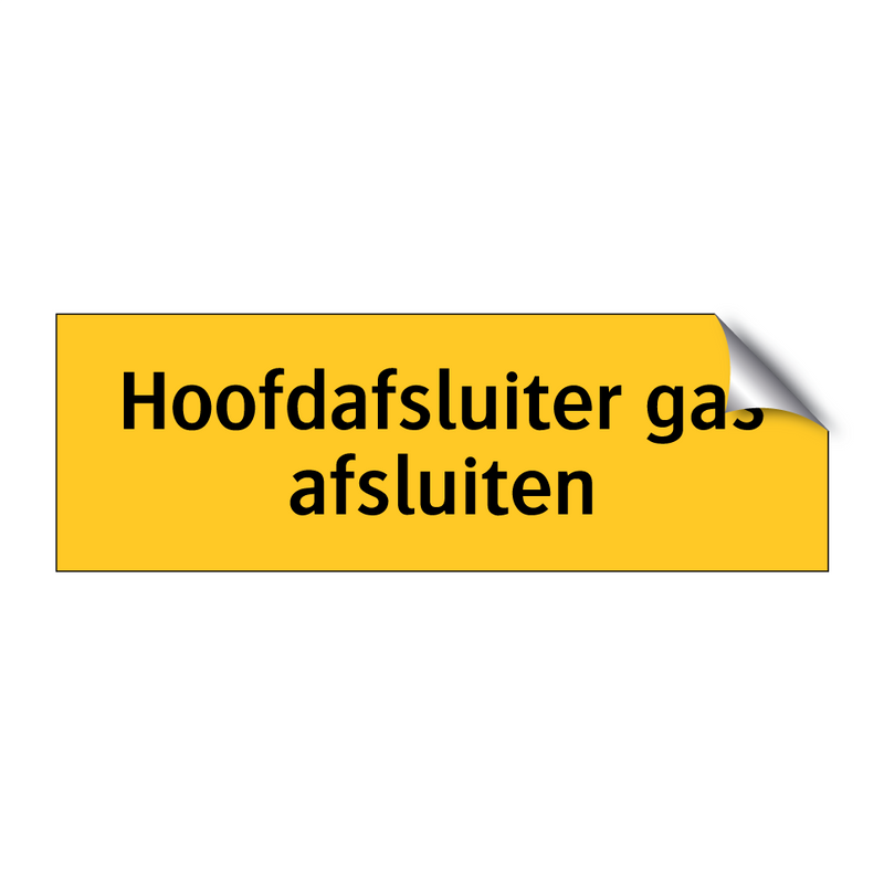 Hoofdafsluiter gas afsluiten