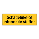 Schadelijke of irriterende stoffen