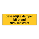 Gevaarlijke dampen bij brand NPK-meststof