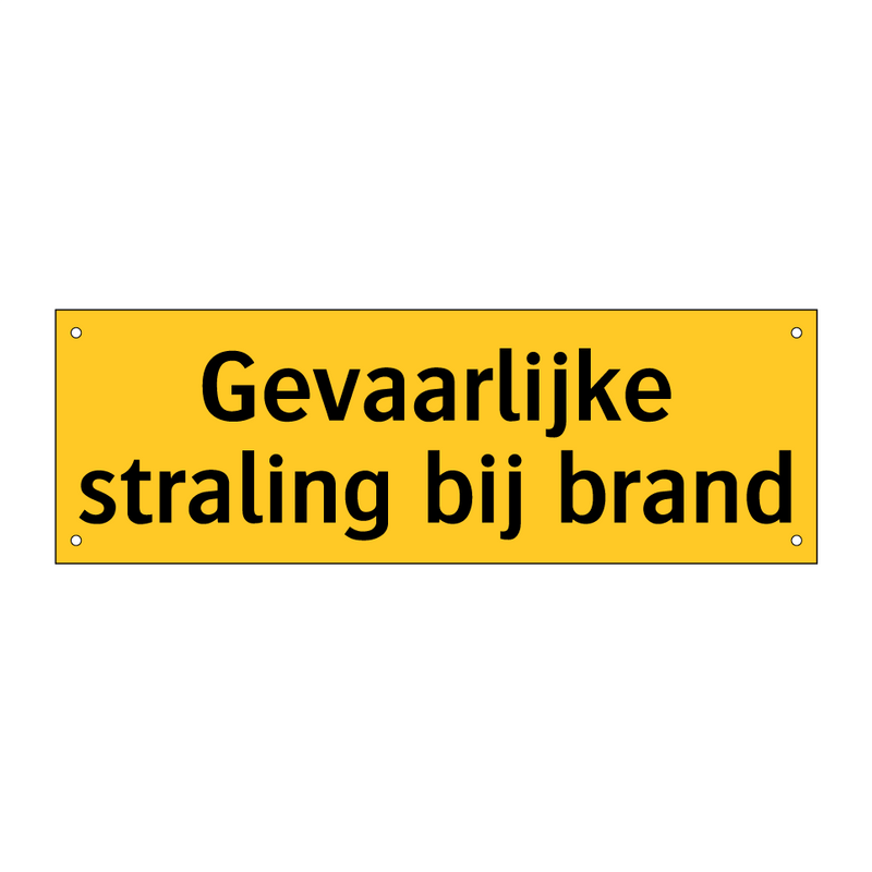 Gevaarlijke straling bij brand