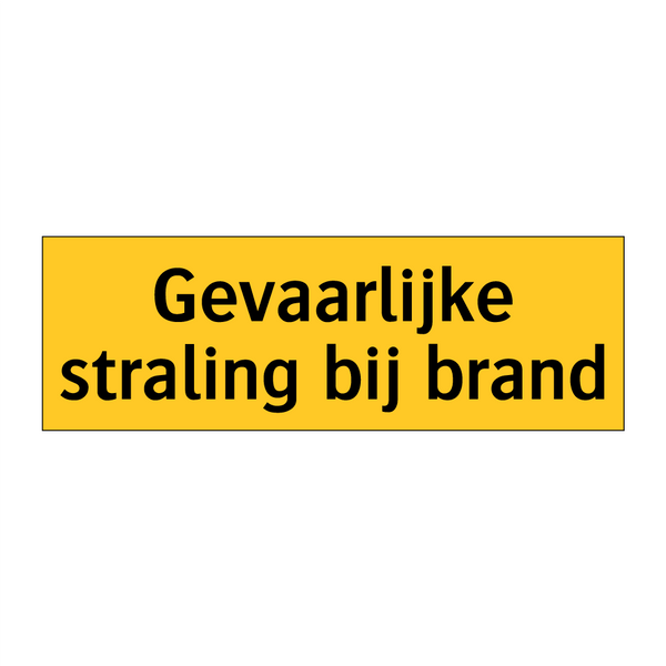 Gevaarlijke straling bij brand