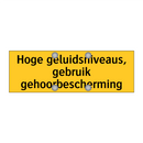 Hoge geluidsniveaus, gebruik gehoorbescherming