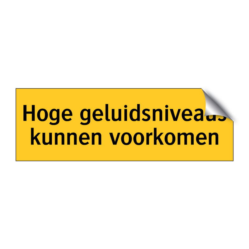 Hoge geluidsniveaus kunnen voorkomen