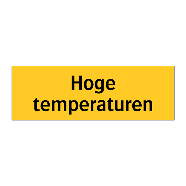 Hoge temperaturen
