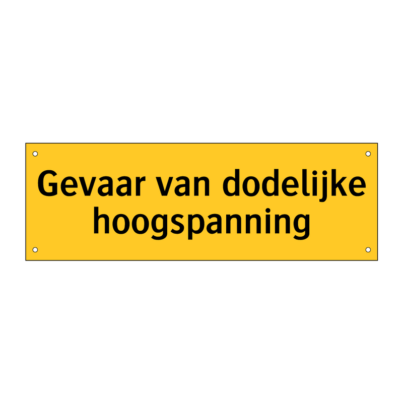 Gevaar van dodelijke hoogspanning