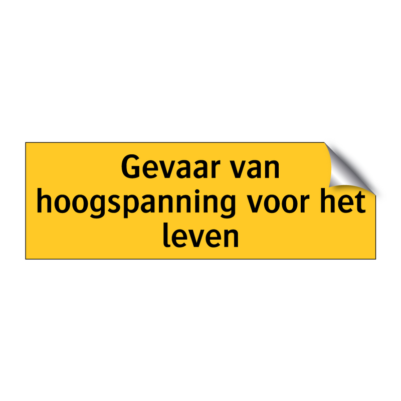 Gevaar van hoogspanning voor het leven