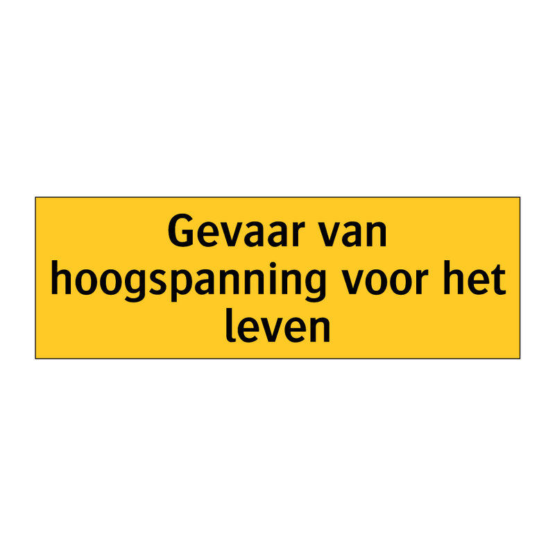 Gevaar van hoogspanning voor het leven