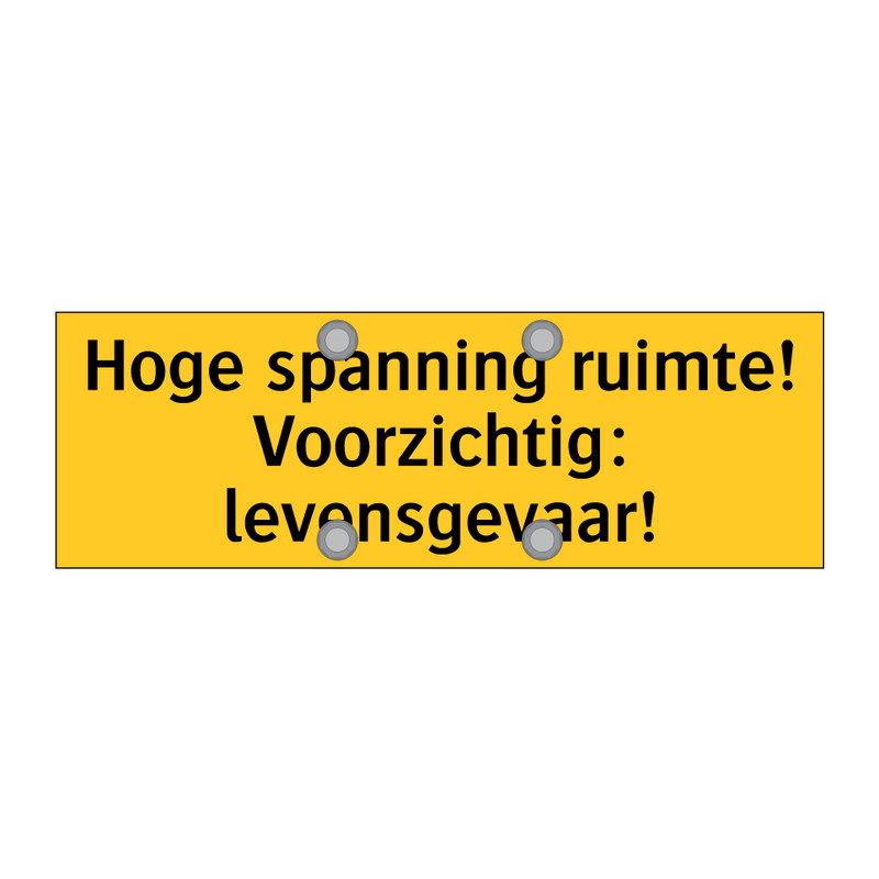 Hoge spanning ruimte! Voorzichtig: levensgevaar!