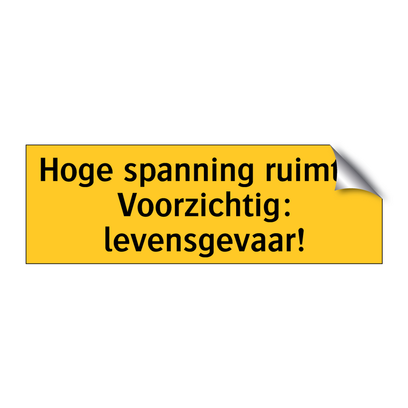 Hoge spanning ruimte! Voorzichtig: levensgevaar!