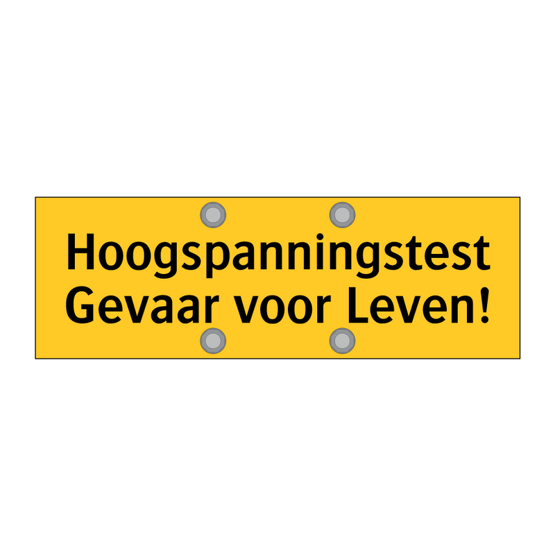 Hoogspanningstest Gevaar voor Leven!