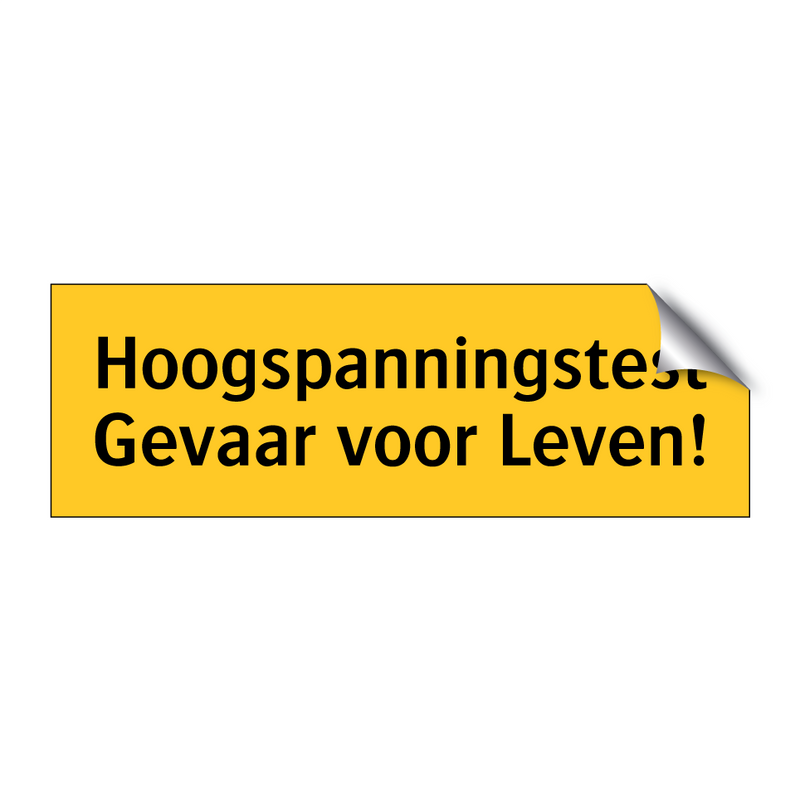 Hoogspanningstest Gevaar voor Leven!