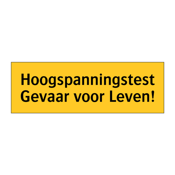 Hoogspanningstest Gevaar voor Leven!