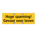 Hoge spanning! Gevaar voor leven