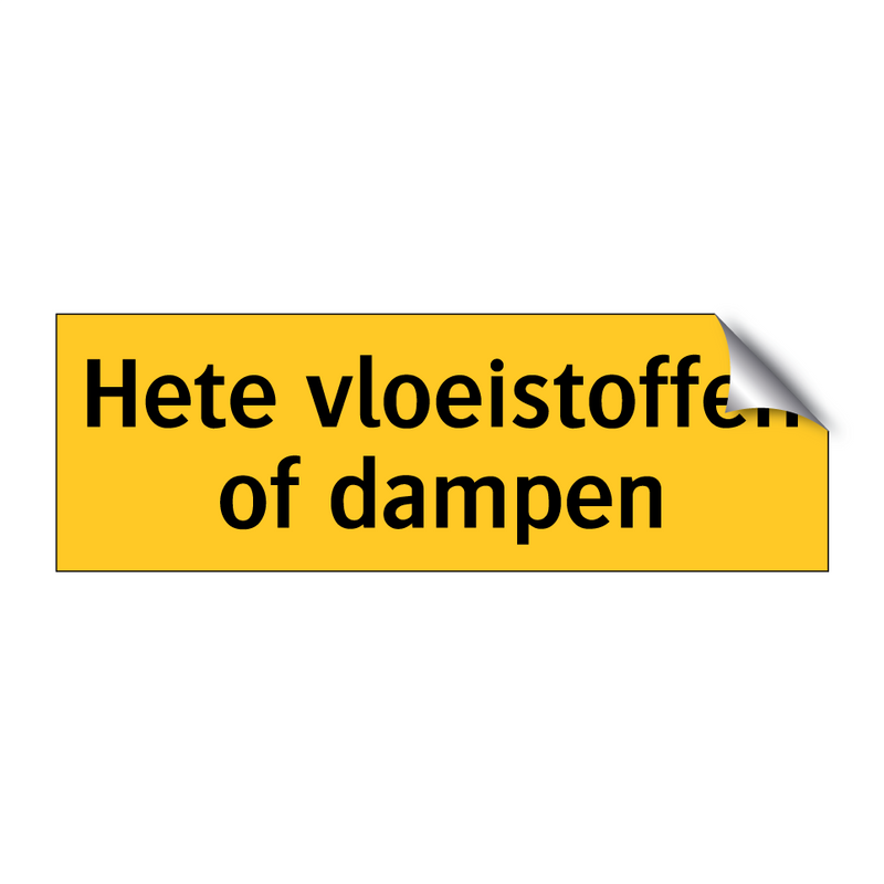Hete vloeistoffen of dampen
