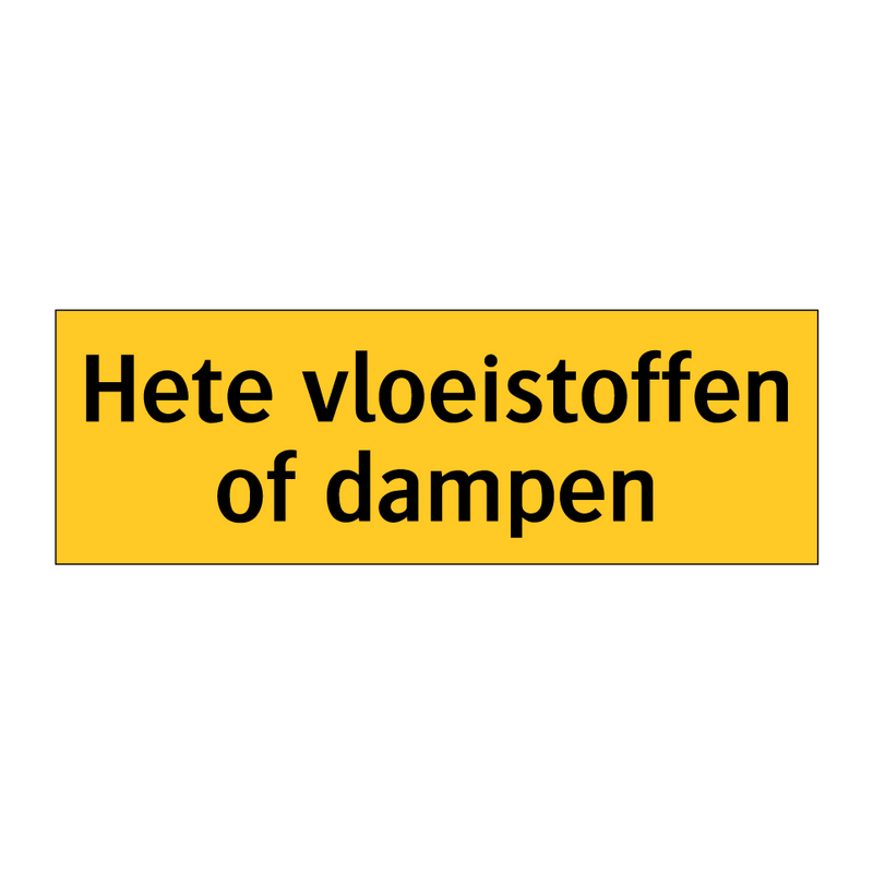 Hete vloeistoffen of dampen