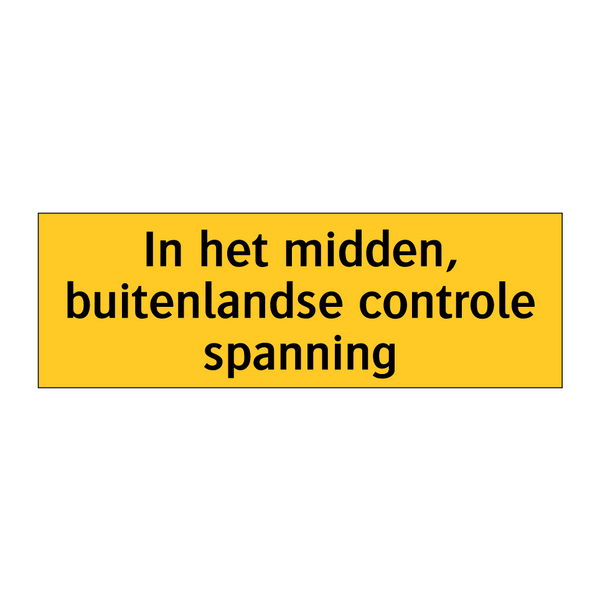 In het midden, buitenlandse controle spanning