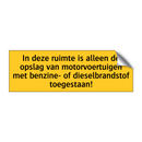 In deze ruimte is alleen de opslag van motorvoertuigen /.../