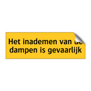 Het inademen van de dampen is gevaarlijk